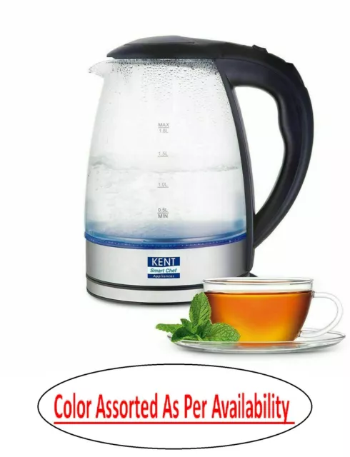 Kent 2000 W Élégant Electric Glass Kettle (Argent) Auto Switch Off Fonction