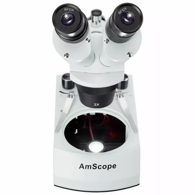 AmScope sin Cables 20X-40X Estéreo Microscopio Con Superior E Inferior Luces LED 3