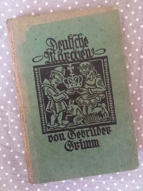Buch alt, Deutsche Märchen, von Gebrüder Grimm, Ludwig Auer, Donauwörth signiert