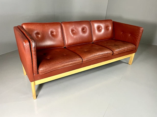 EB5420 Vintage Swedese Leather Sofa, Yngve Ekstrom Design, Retro, MCM.