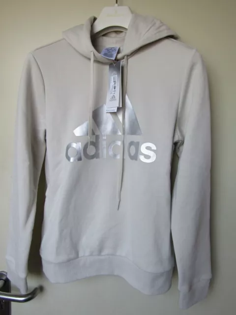 Felpa con cappuccio Adidas felpa con cappuccio beige-argento taglia S nuova con etichetta