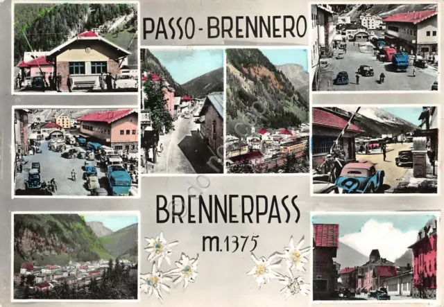 Cartolina Passo Brennero 8 vedute panorama paese frontiera (Bolzano)