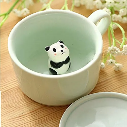Adorable PeekaBoo Panda Mug | Cute Ceramic 3D Animal Bear Coffee Tea Cup Gift