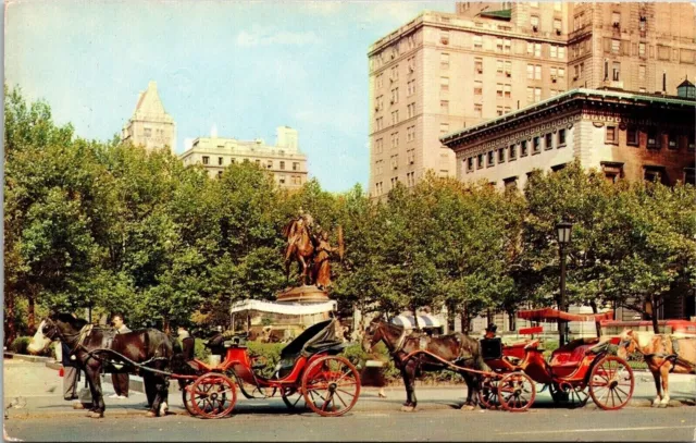 Horse-Drawn Carriage 59th St New York City NYC NY Postcard UNP VTG Acacia Unused