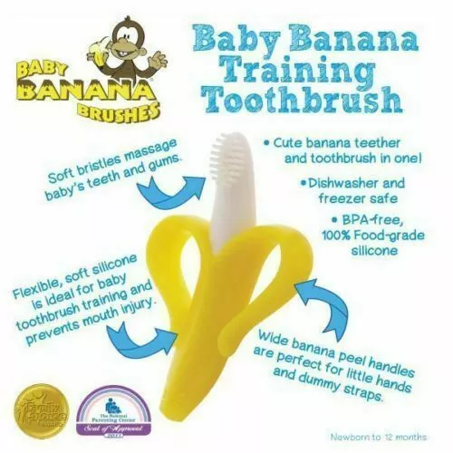 Anneau de Dentition pour bébé banane Silicone souple Brosse À Dents À Mâcher