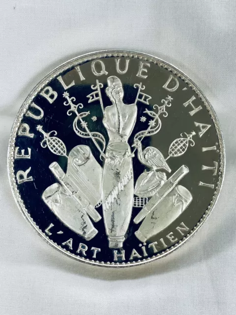 Haiti 1968 Proof Silver 25 Gourdes- Haitian Art- 3.79ozs .999 Silver