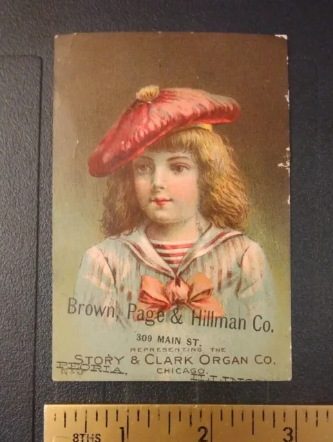 1800's  STORY & CLARK ORGAN CO.   Trade Card.  ~TRADECARD~