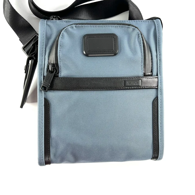 TUMI Alpha 3 Pocket Bag Small Storm Blue with Black Trim 2
