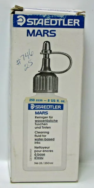 Staedtler Mars Cleaning Fluid Water Based Inks 8 Fl. Oz New Old Stock