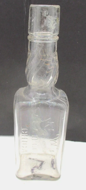 Vintage Clear Glass Embossed Cork Top My Wifes Salad Dressing Chicago Bottle