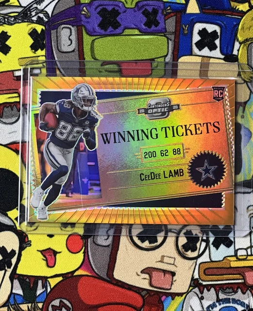 Ceedee Lamb 2020 Contenders Optic Winning Tickets Orange Prizm Rc  49/50 Cowboys