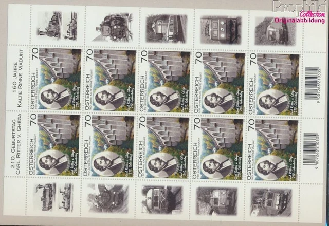 Briefmarken Österreich 2012 Mi 2973Klb Kleinbogen postfrisch Eisenbahn (9909710