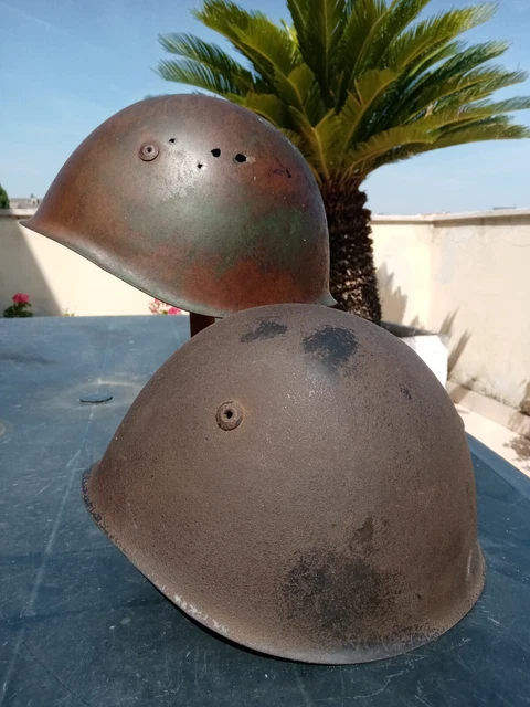 Lotto Coppia Elmetto M33 Rsi Mimetico Reali Carabinieri Italian Helmet Casque...
