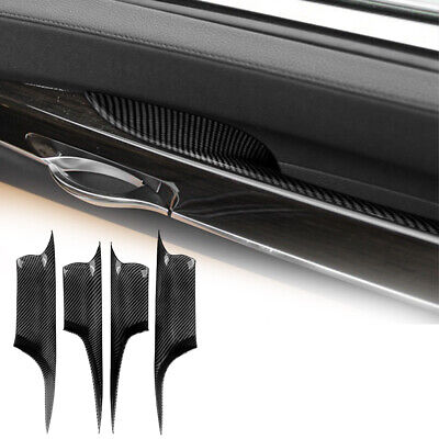 4PCS Inner Door Handle Protective Cover Carbon Fiber For BMW F01 F02 2008-2015