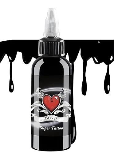 DLD Paire de cœurs ailés tout usage encre de tatouage super noire pigment sta...