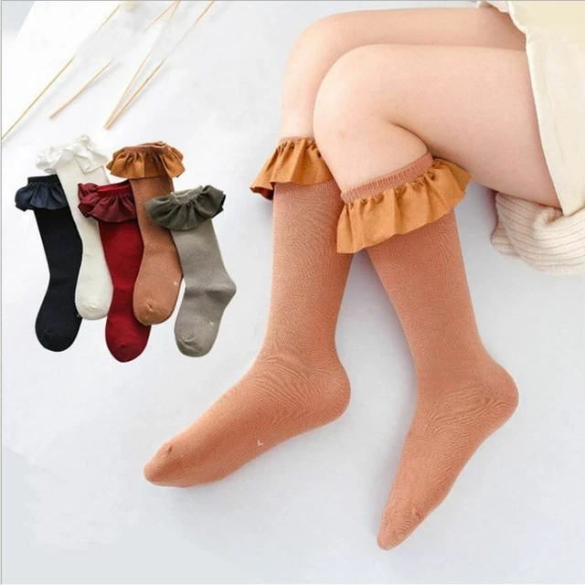 1 Paio per Bambini Al Ginocchio con Pizzo Stuff Increspatura Calzini Principessa