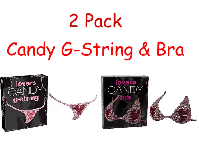 LOVERS HEART CANDY Knickers & Bra Underwear Set EDIBLE Sweets Thong  BIRTHDAY £13.75 - PicClick UK