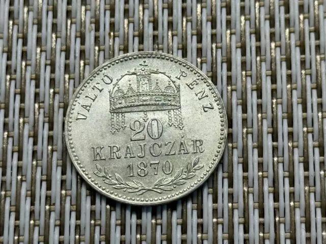 20 Kreuzer 1870 KB  Franz Josef  - Silber Österreich Ungarn W/24/89