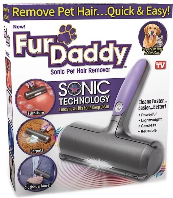 Fur Daddy As Seen On TV Sonic Pet Hair Remover for Dogs/Cats Cordless Reusable