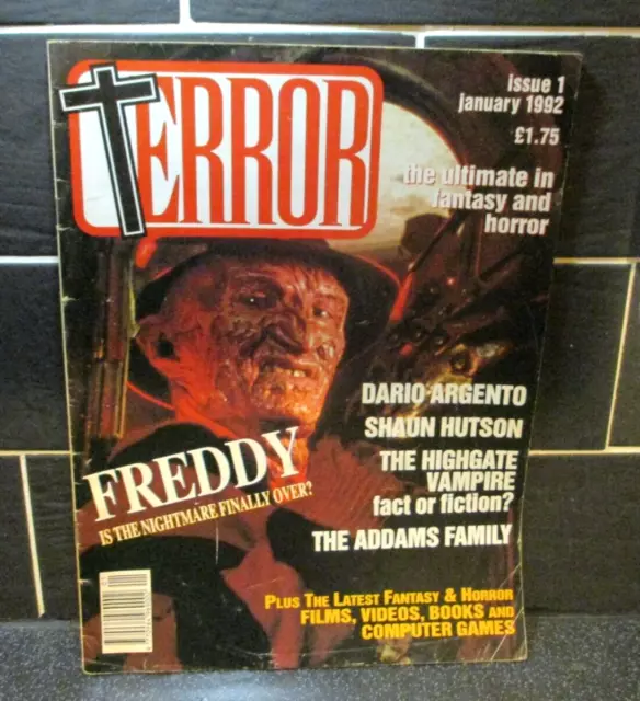 Terror Horror Magazine Issue 1 Elm Street Freddy Cover Fantasy & Horror 1992