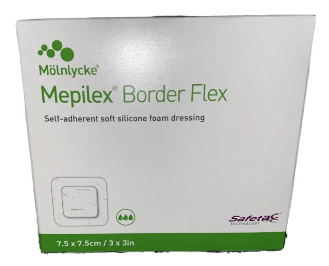 Molnlycke #595200 Mepilex Border Flex Silicone Foam Dressing, 3" x 3" - box of 5