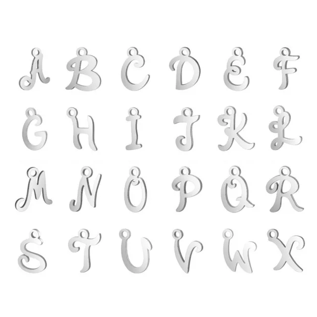 5 stk Silber Edelstahl Alphabet Buchstaben von A bis Z Anhänger Charms Schmuck