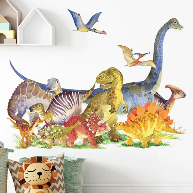 3D Cartoon Dinosaur Group Children Bedroom Wall Decoration Stickers Decals FD@-@