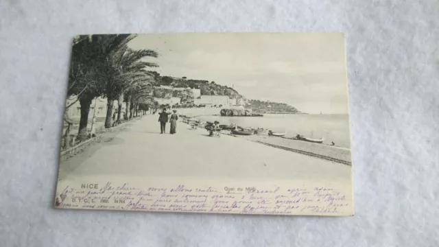 CPA carte postale Nice / Le Quai du Midi animé 1904