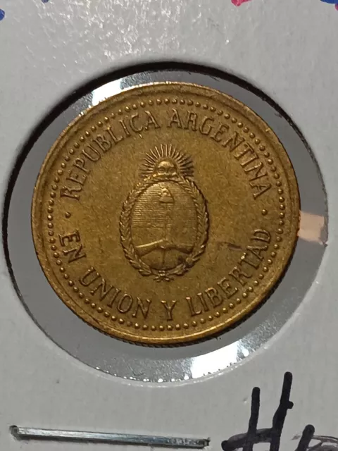 1992 Argentina 10 centavos Xf Choice  O/351