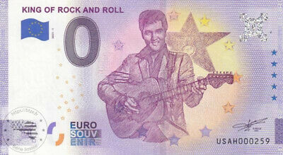 king of Rock'n Roll 3000ex Billet zero euro souvenir USA 2021 Elvis Presley 