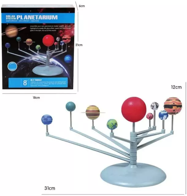 3D Zum Selbermachen Sonnensystem Modellbausatz Wissenschaftsprojekt Kinder Bildung Spielzeug Geburtstagsgeschenk 3