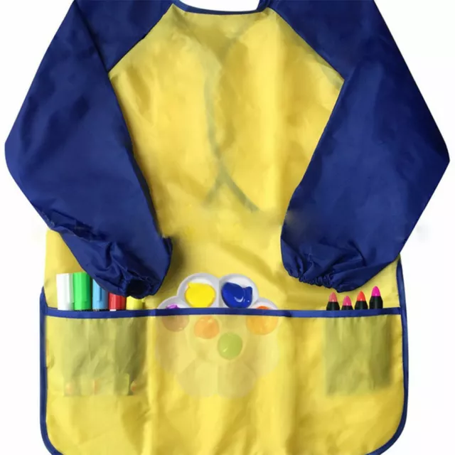 Children Kids Long Sleeve Apron Drawing Painting Waterproof Smock Craft Art Bib