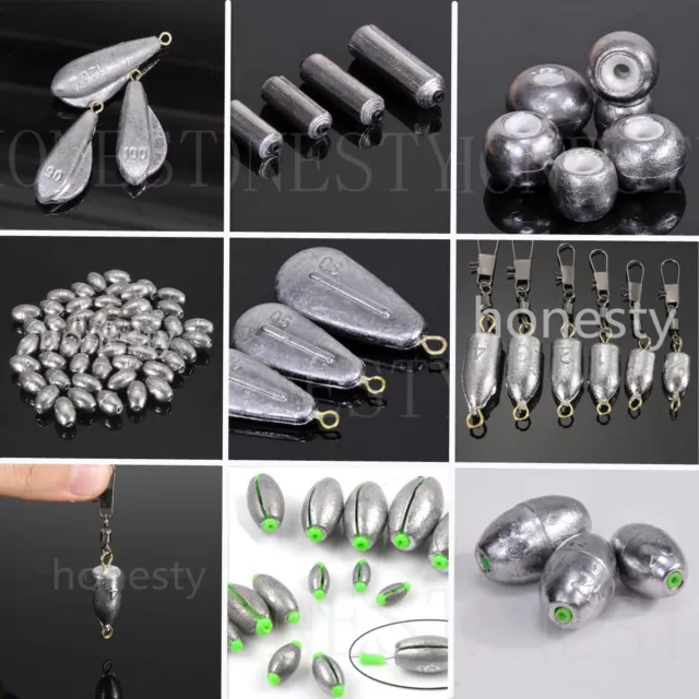 A lots Weights Lead Sinkers Pure Lead Making Sea Fishing Sinker Tackle Wholesale