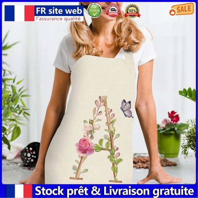 Ranunculus Linen Apron Waterproof Cooking Bibs Oilproof Pinafore (82x68cm) fr