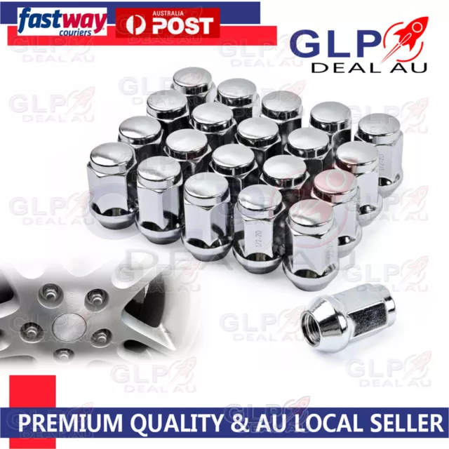 20 x 1/2" inch chrome Wheel Nuts 35mm for Ford Falcon FG BF BA AU EL EF EA EB XC