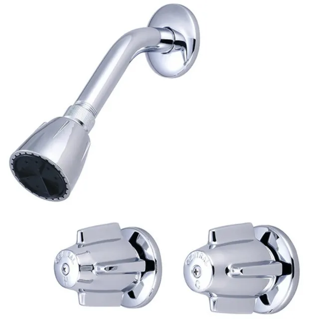 Central Brass Polished Chrome Two Handle Shower Faucet Set