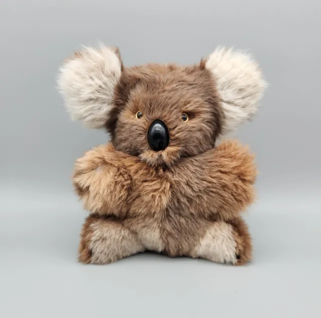 VTG Koala Bear Genuine Kangaroo Fur Plush 8" Handmade in Australia Stuffed Toy