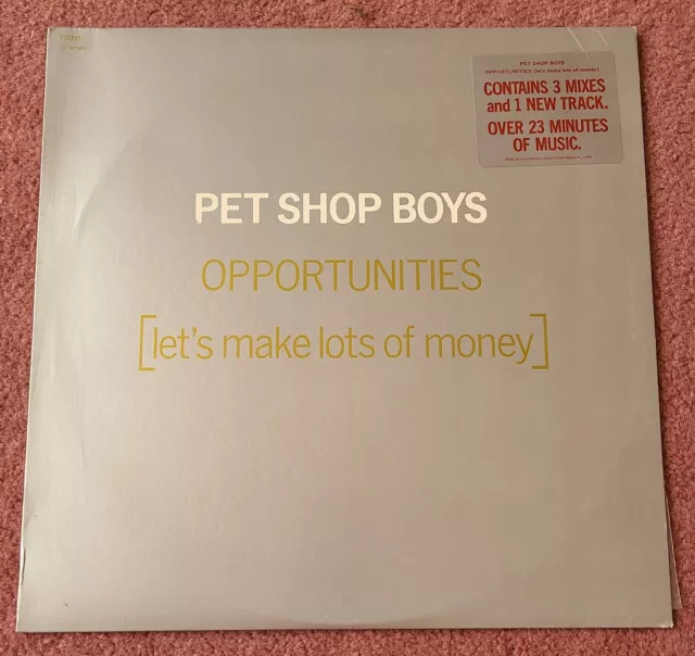 Pet Shop Boys Opportunities [Lets make lots of money] Hype Sticker V19215 LP