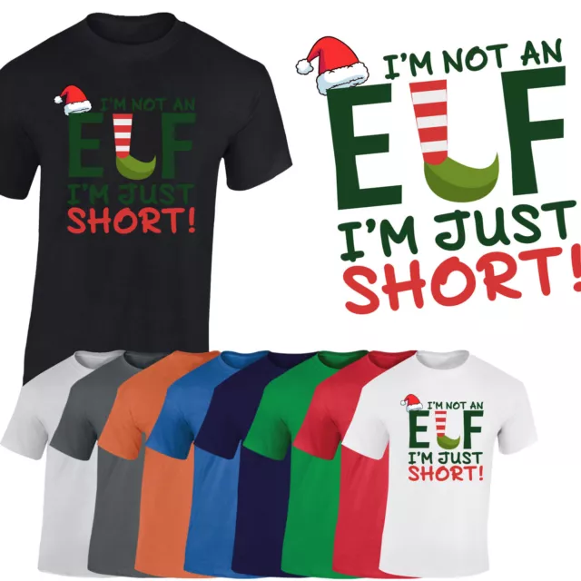 T-shirt regalo di Natale da uomo I'm not an elf I'm Just short divertente da uomo regalo