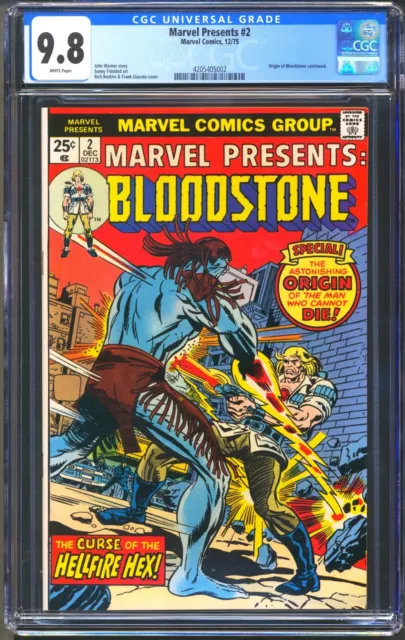 Marvel Presents #2 - Cgc 9.8 - Wp Nm/Mt - Origin & 2Nd Bloodstone - 1975