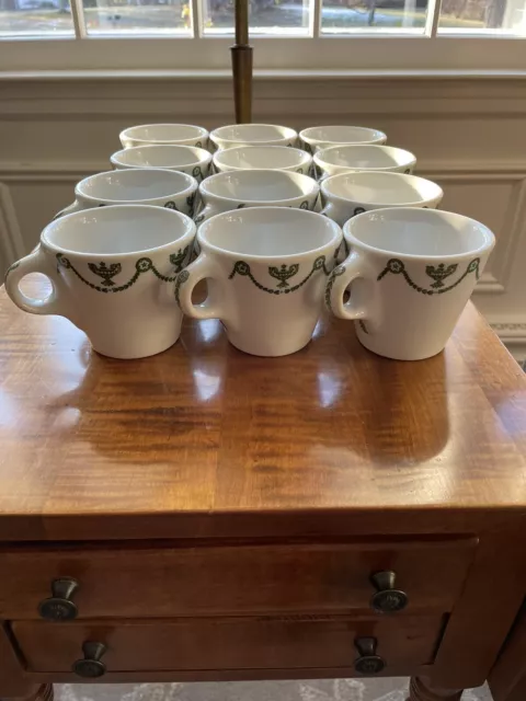 Vtg Syracuse OP Co China Onondaga NY Restaurant Ware Green Cup OLD Coffee Diner