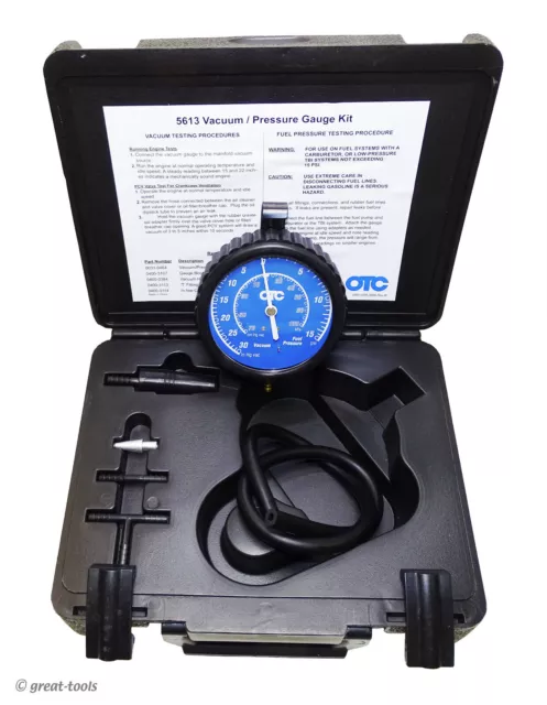 OTC TOOLS VACUUM / PRESSURE GAUGE KIT – automotive diagnostic tool – fuel psi