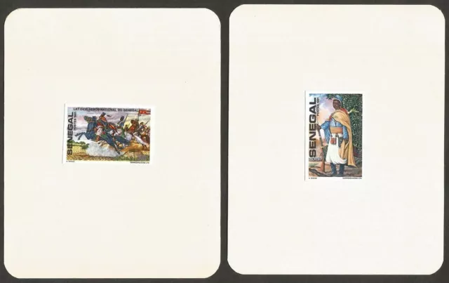 Senegal 1982 National Heroes imperforate plate proofs on 2 cards