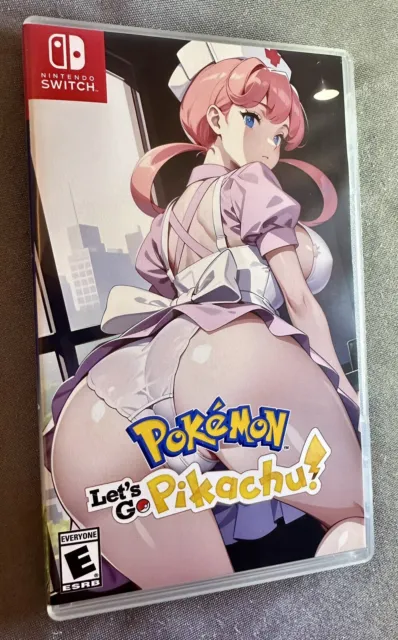 Pokémon Let’s Go Pikachu Replacement Custom Cover w/ Case Switch - NO GAME INC