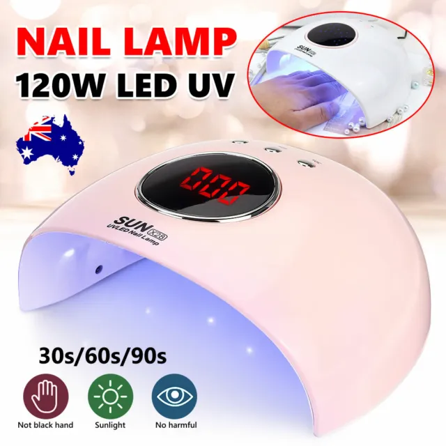 120W LED UV Nail Polish Dryer Lamp Gel Acrylic Curing Light Spa Professional Kit