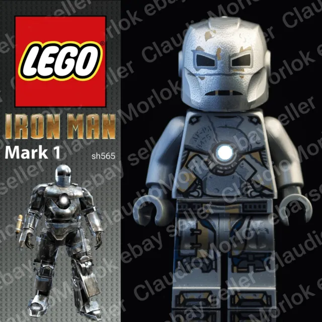 ⭐ LEGO Iron Man Mark 1 sh565 Minifigure Marvel Avengers Tony Stark set 76125