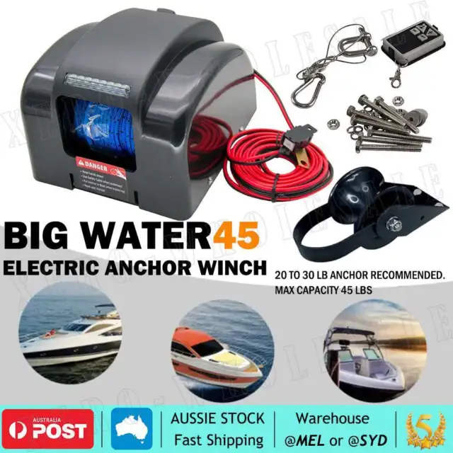 FREE FALL 45 Electric Anchor Winch Saltwater Boat Winch Wireless Remote  Control $233.99 - PicClick AU