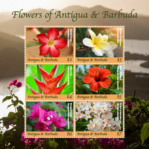 Antigua 2018 - Flowers of Antigua and Barbuda - Sheet of 6 stamps - MNH
