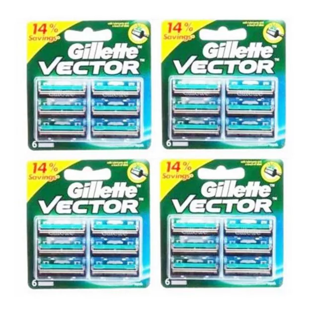 Gillette Vector Cartouches 24 Lames Lame Compatible avec Contour Atra Plus...