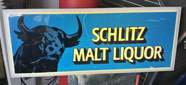 Vintage 1977 Schlitz Malt Liquor Lighted Beer Advertising Bar Wall Sign